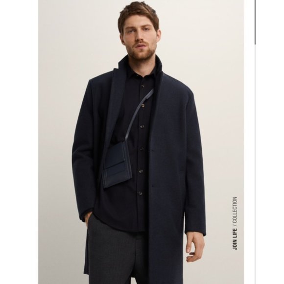 Brand new Zara men's navy blue coat NWT - Picture 1 of 7